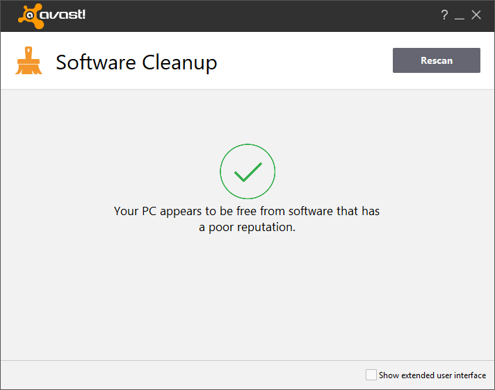 Avast Software Cleanup главное окно