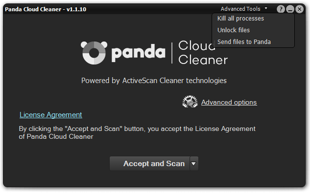 Panda Cloud Cleaner главное окно